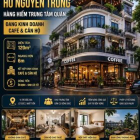 TÒA NHÀ LÔ GÓC MẶT PHỐ HỒ NGUYÊN TRỪNG – HÀNG HIẾM TRUNG TÂM QUẬN – ĐANG KINH DOANH CAFÉ &