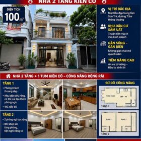 🔥 MẶT PHỐ SƠN TRÀ – ĐƯỜNG 7.5M – HOÀNG SĨ KHẢI – NHÀ 2 TẦNG KIÊN CỐ 🔥