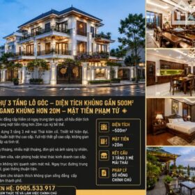 🔥 BIỆT THỰ 3 TẦNG LÔ GÓC – DIỆN TÍCH KHỦNG GẦN 500M² – NGANG KHỦNG HƠN 20M – MẶT TIỀN PHẠ
