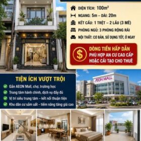 🚀🚀🚀 NHÀ MẶT TIỀN 3 MÊ KIÊN CỐ – BẾ VĂN ĐÀN- SÁT ĐIỆN BIÊN PHỦ – GẦN AEON MALL 💥💥  🏡D