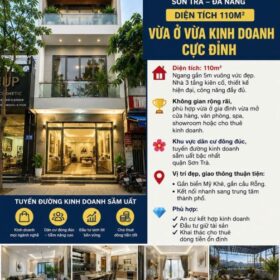 🔥 NHÀ 3 TẦNG MẶT TIỀN LÊ HỮU TRÁC – SƠN TRÀ – DIỆN TÍCH 110M² – VỪA Ở VỪA KINH DOANH CỰC