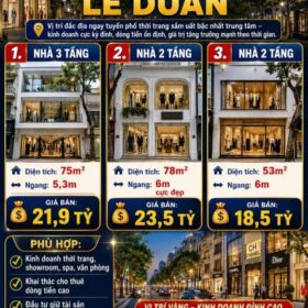 🔥 CHÀO BÁN 3 SIÊU PHẨM GIÁ TỐT MẶT PHỐ THỜI TRANG LÊ DUẨN 🔥  📍 Vị trí đắc địa ng