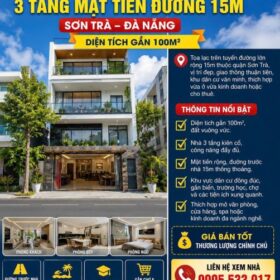 🔥🏡 BÁN NHÀ 3 TẦNG MẶT TIỀN ĐƯỜNG 15M – SƠN TRÀ – DIỆN TÍCH GẦN 100M² 🏡🔥