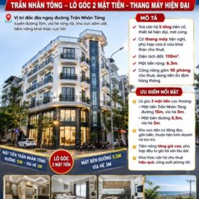 🏢✨ CHÀO BÁN TOÀ CĂN HỘ 5 TẦNG TRẦN NHÂN TÔNG – LÔ GÓC 2 MẶT TIỀN – THANG MÁY HIỆN ĐẠI