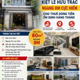 🔥🏡 BÁN NHÀ 3 TẦNG KIỆT LÊ HỮU TRÁC – NGANG 8M – CHO THUÊ DÒNG TIỀN ỔN ĐỊNH HÀNG THÁNG 🏡