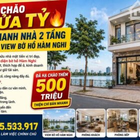 🔥🔥 HẠ CHÀO NỬA TỶ – BÁN NHANH NHÀ 2 TẦNG MẶT TIỀN VIEW BỜ HỒ HÀM NGHI 🔥🔥