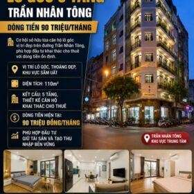 🔥🔥 TÒA CĂN HỘ LÔ GÓC 5 TẦNG – TRẦN NHÂN TÔNG – DÒNG TIỀN 90 TRIỆU/THÁNG 🔥🔥