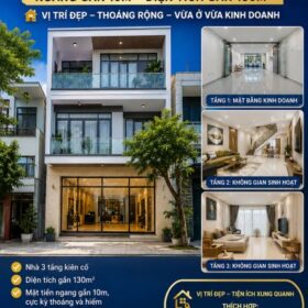 🔥 NHÀ 3 TẦNG MẶT TIỀN CHU VĂN AN – NGANG GẦN 10M – DIỆN TÍCH GẦN 130M²