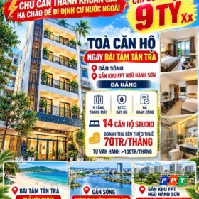 CHỦ CẦN THANH KHOẢN GẤP – CHỈ CÒN 9 TỶ XX- TÒA CĂN HỘ 5 TẦNG THANG MÁY – 14 STUDIO – DÒNG TIỀN 70TR/THÁNG.