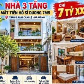 NHÀ 3 TẦNG MẶT TIỀN HỒ SĨ DƯƠNG 7M5 – 100M² – FULL NỘI THẤT GỖ – CHỈ 7 TỶ XX