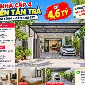 NHÀ CẤP 4 GẦN BIỂN TÂN TRÀ – SÁT SÔNG CỔ CÒ – CHỈ 4,X TỶ 🌊